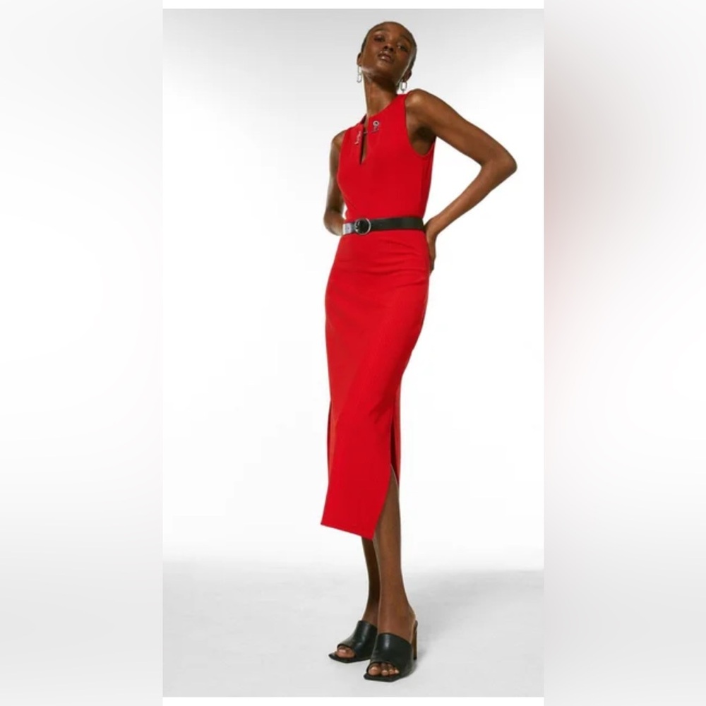 Karen Millen Bold Red Midi Dress